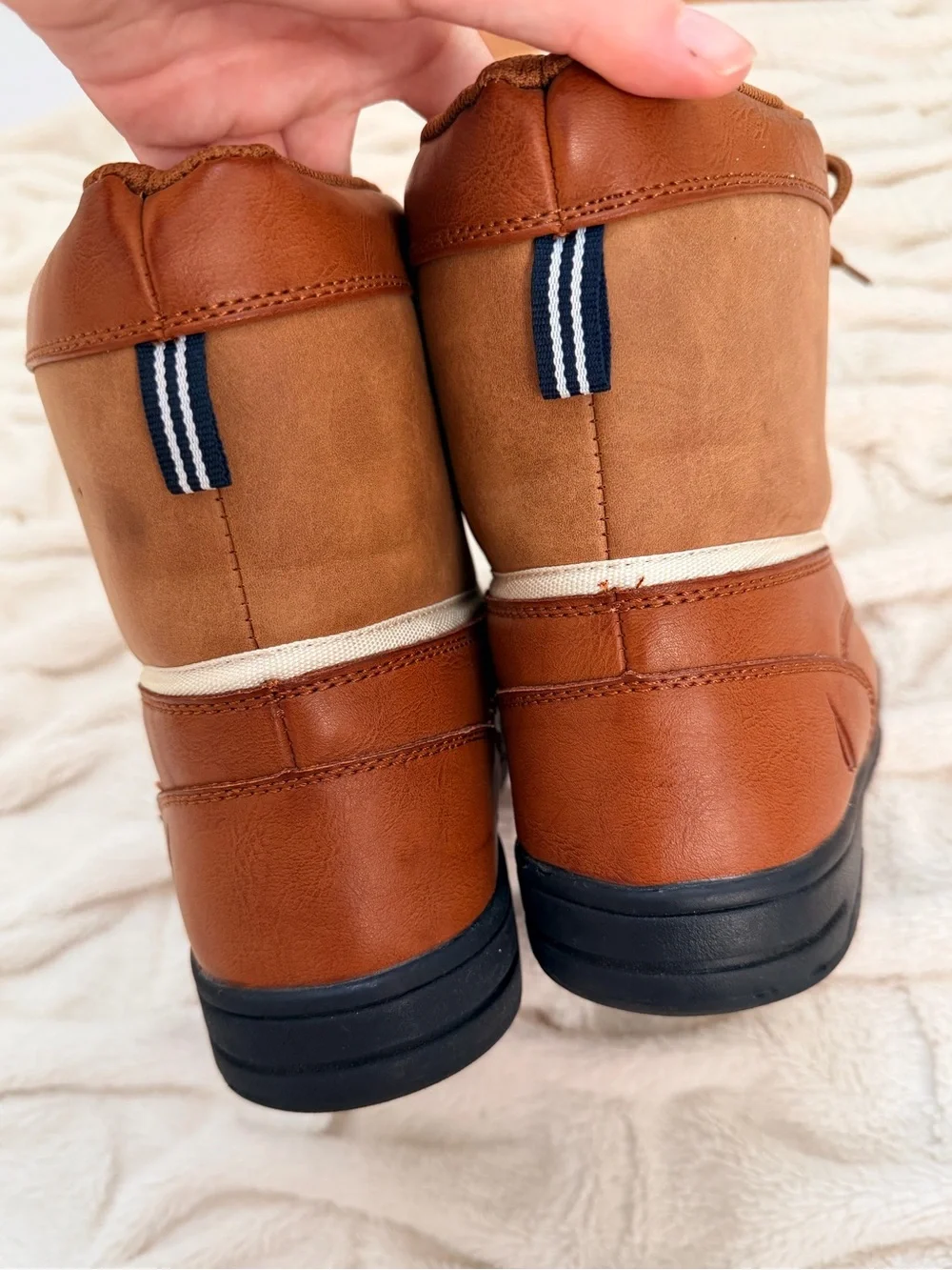 NWOT Nautica Lockview cold-weather duck boots brown leather men’s Sz 10